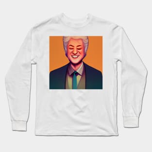 Laughing Bill Clinton | President of the United States | Comics style Long Sleeve T-Shirt